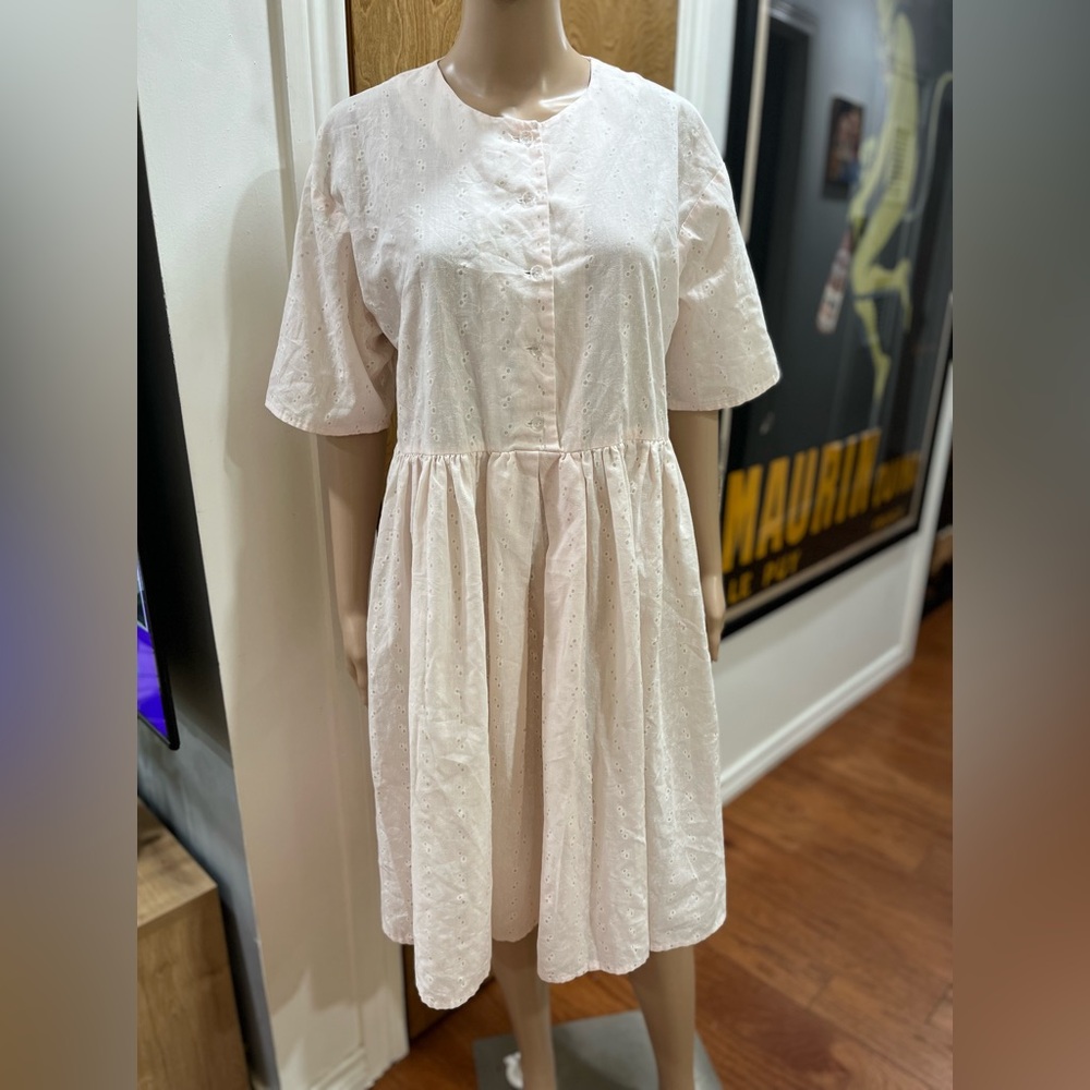 Vintage White Eyelet Maxi Dress